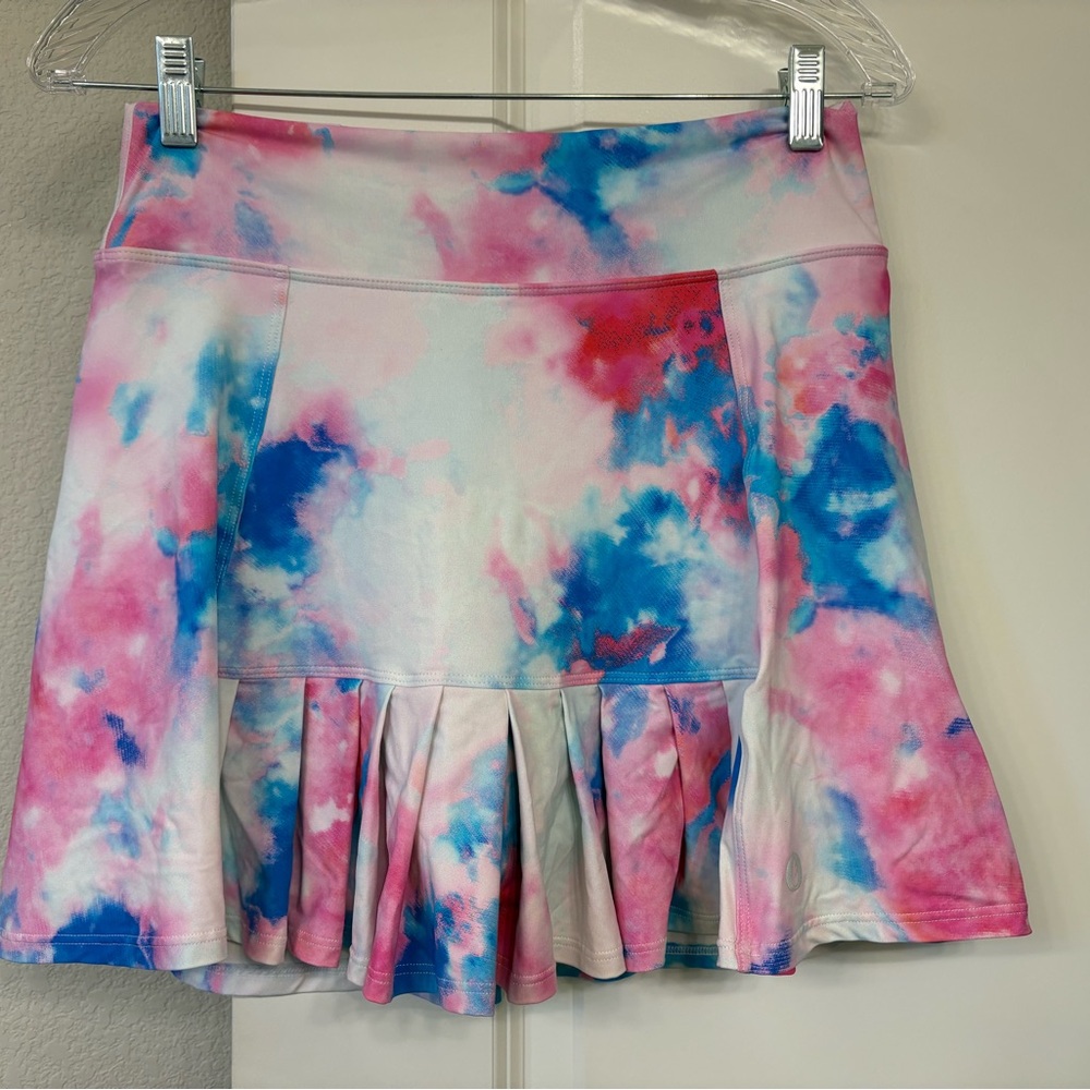 Dona Jo Pink and Blue Pleated golf / Pickleball Skirt L